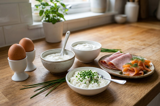 Aliments protéinés pour le petit-déjeuner