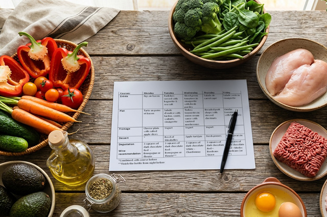 Menu type pour perdre 5 kg en 1 mois