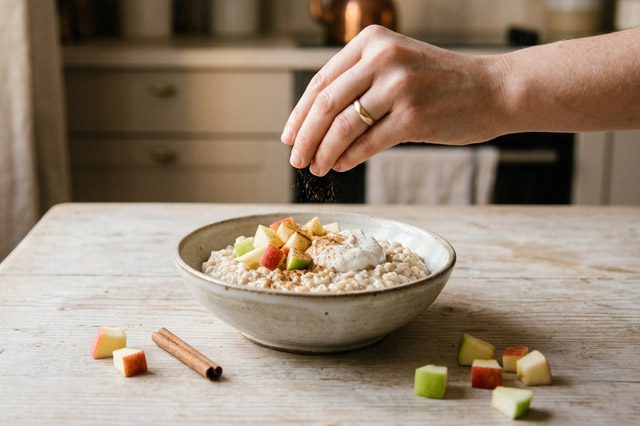Petit déjeuner sucré avec un porridge maison