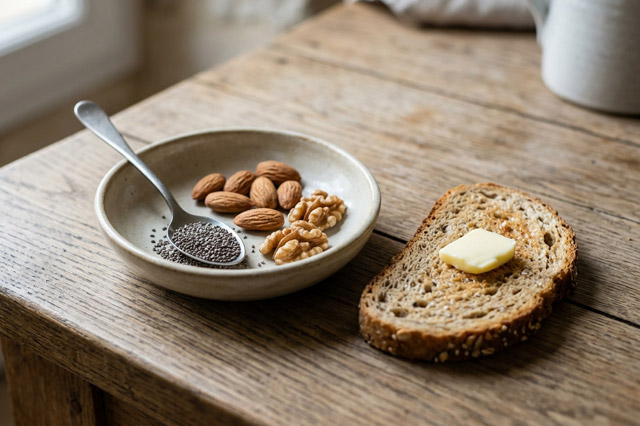 Oléagineux et bonnes graisses pour un petit-déjeuner équilibré