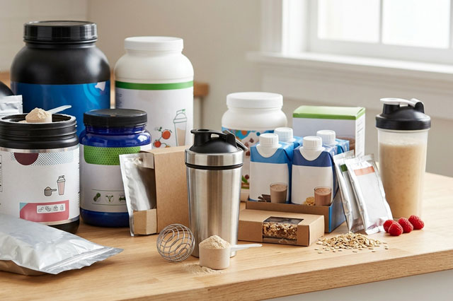 Protéines en poudre et substituts de repas dans un régime hyperprotéiné