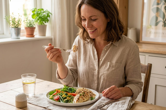 Repas diététique léger et gourmand